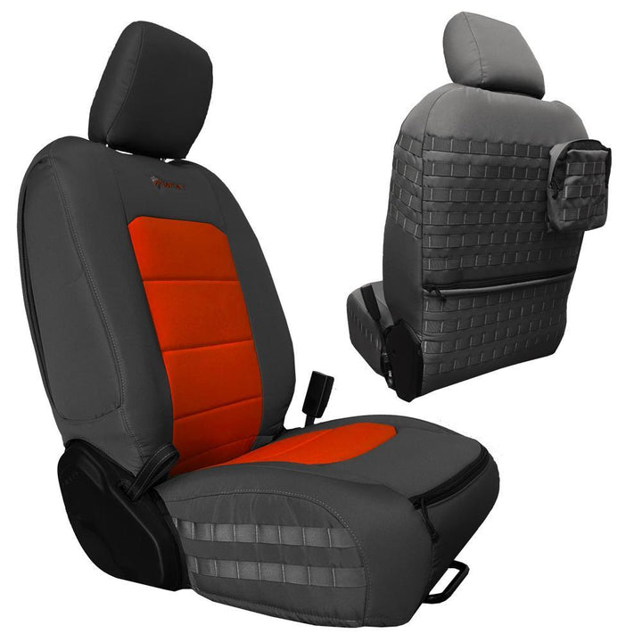 Front Tactical Seat Covers for Jeep Gladiator 2019-23 JT BARTACT - (PAIR) w/ MOLLE - (NOT for Mojave or 392 Edition) - Bull Strap