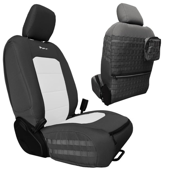 Front Tactical Seat Covers for Jeep Gladiator 2019-23 JT BARTACT - (PAIR) w/ MOLLE - (NOT for Mojave or 392 Edition) - Bull Strap