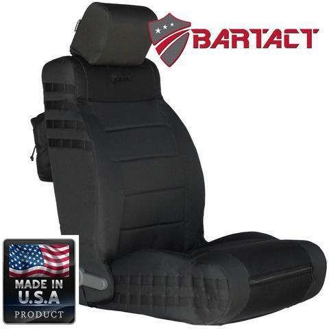 Front Tactical Seat Covers for Jeep Wrangler 2007-10 JK & JKU BARTACT (PAIR) - SRS Air Bag Compliant - Bull Strap