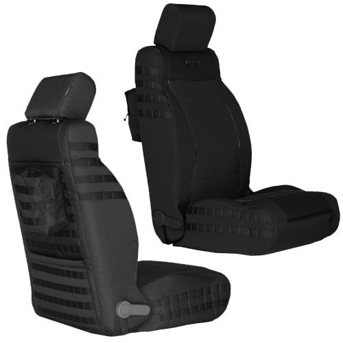 Front Tactical Seat Covers for Jeep Wrangler 2007-10 JK & JKU BARTACT (PAIR) - SRS Air Bag Compliant - Bull Strap