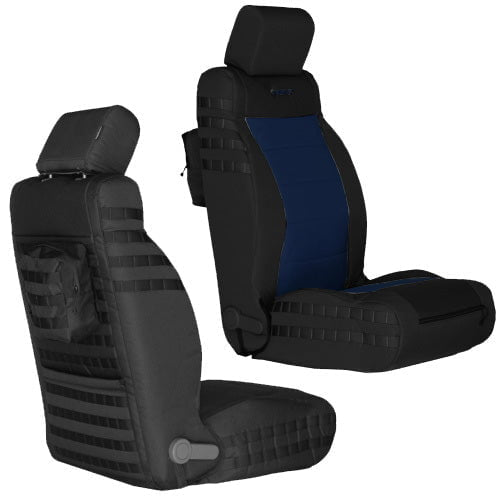 Front Tactical Seat Covers for Jeep Wrangler 2007-10 JK & JKU BARTACT (PAIR) - SRS Air Bag Compliant - Bull Strap