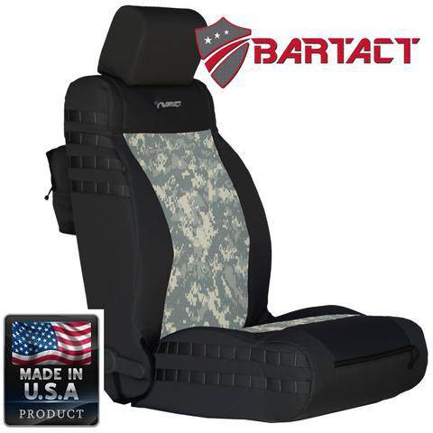 Front Tactical Seat Covers for Jeep Wrangler JK & JKU 2011-12 BARTACT (PAIR) w/ MOLLE - Non SRS Air Bag Compliant - Bull Strap