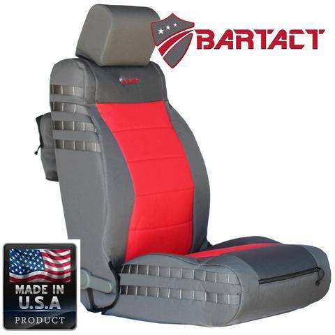 Front Tactical Seat Covers for Jeep Wrangler JK & JKU 2011-12 BARTACT (PAIR) w/ MOLLE - SRS Air Bag Compliant - Bull Strap