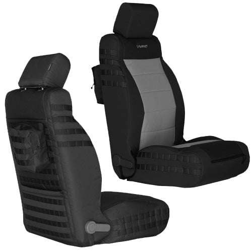 Front Tactical Seat Covers for Jeep Wrangler JK & JKU 2011-12 BARTACT (PAIR) w/ MOLLE - SRS Air Bag Compliant - Bull Strap