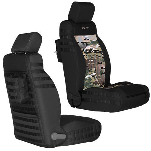 Front Tactical Seat Covers for Jeep Wrangler JK & JKU 2011-12 BARTACT (PAIR) w/ MOLLE - SRS Air Bag Compliant - Bull Strap