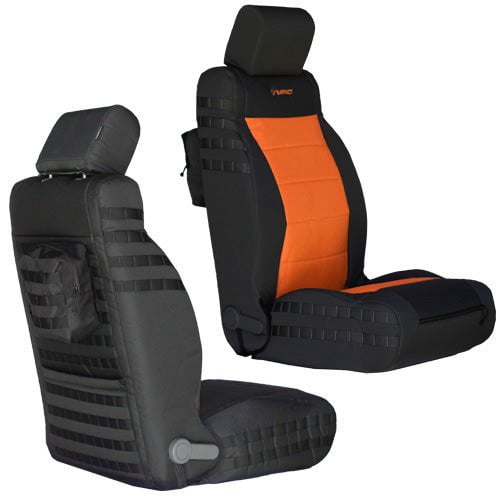 Front Tactical Seat Covers for Jeep Wrangler JK & JKU 2011-12 BARTACT (PAIR) w/ MOLLE - SRS Air Bag Compliant - Bull Strap