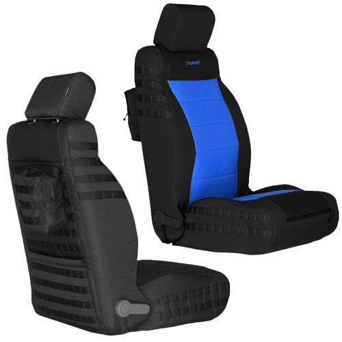 Front Tactical Seat Covers for Jeep Wrangler JK & JKU 2011-12 BARTACT (PAIR) w/ MOLLE - SRS Air Bag Compliant - Bull Strap