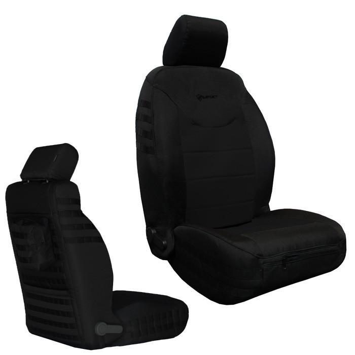 Front Tactical Seat Covers for Jeep Wrangler JK & JKU 2013-18 BARTACT (PAIR) w/ MOLLE - SRS Air Bag Compliant - Bull Strap