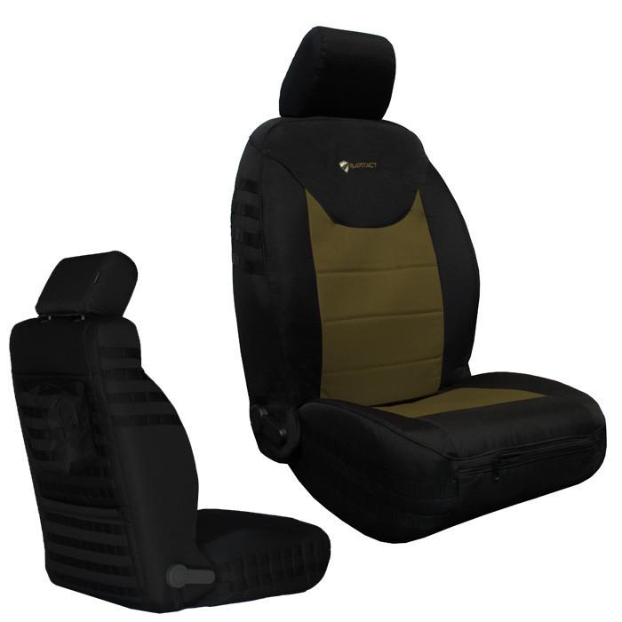 Front Tactical Seat Covers for Jeep Wrangler JK & JKU 2013-18 BARTACT (PAIR) w/ MOLLE - SRS Air Bag Compliant - Bull Strap