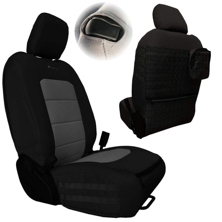 Front Tactical Seat Covers for Jeep Wrangler JL 2018-23 2 Door ONLY (NOT for Mojave or 392 Edition) Bartact w/ MOLLE - Bull Strap