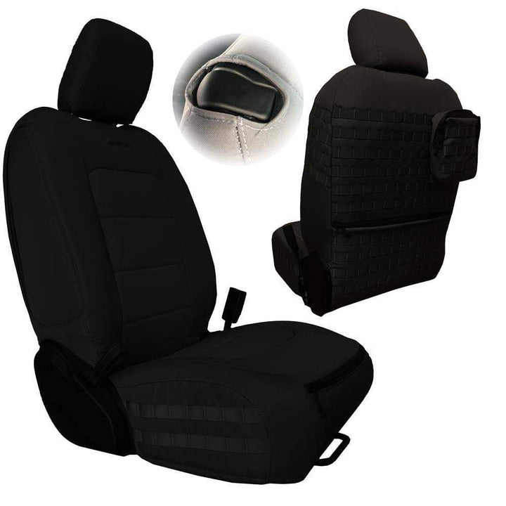 Front Tactical Seat Covers for Jeep Wrangler JL 2018-23 2 Door ONLY (NOT for Mojave or 392 Edition) Bartact w/ MOLLE - Bull Strap