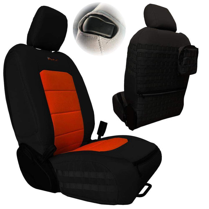 Front Tactical Seat Covers for Jeep Wrangler JL 2018-23 2 Door ONLY (NOT for Mojave or 392 Edition) Bartact w/ MOLLE - Bull Strap