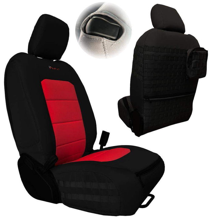 Front Tactical Seat Covers for Jeep Wrangler JL 2018-23 2 Door ONLY (NOT for Mojave or 392 Edition) Bartact w/ MOLLE - Bull Strap