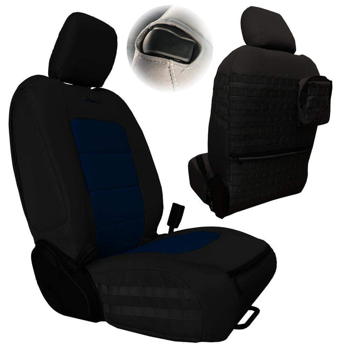 Front Tactical Seat Covers for Jeep Wrangler JL 2018-23 2 Door ONLY (NOT for Mojave or 392 Edition) Bartact w/ MOLLE - Bull Strap