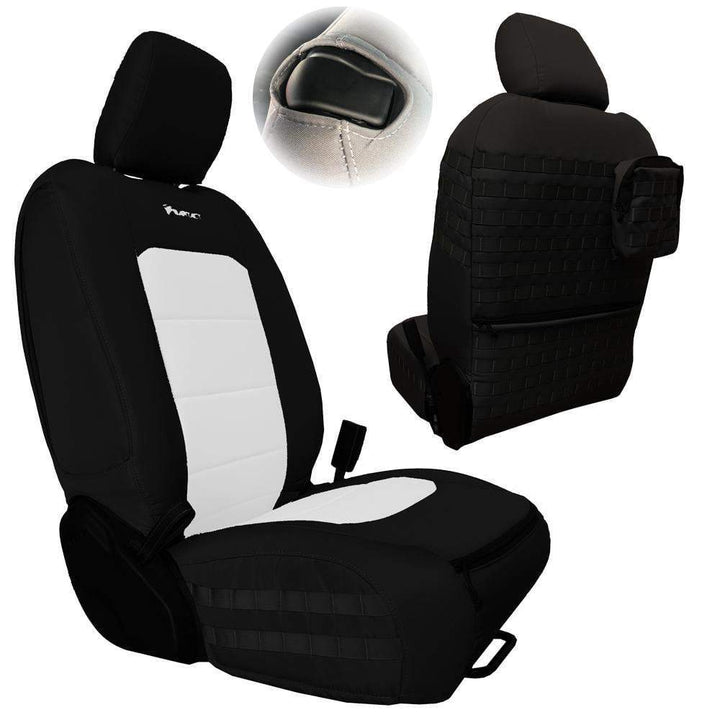 Front Tactical Seat Covers for Jeep Wrangler JL 2018-23 2 Door ONLY (NOT for Mojave or 392 Edition) Bartact w/ MOLLE - Bull Strap