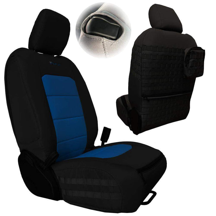 Front Tactical Seat Covers for Jeep Wrangler JL 2018-23 2 Door ONLY (NOT for Mojave or 392 Edition) Bartact w/ MOLLE - Bull Strap