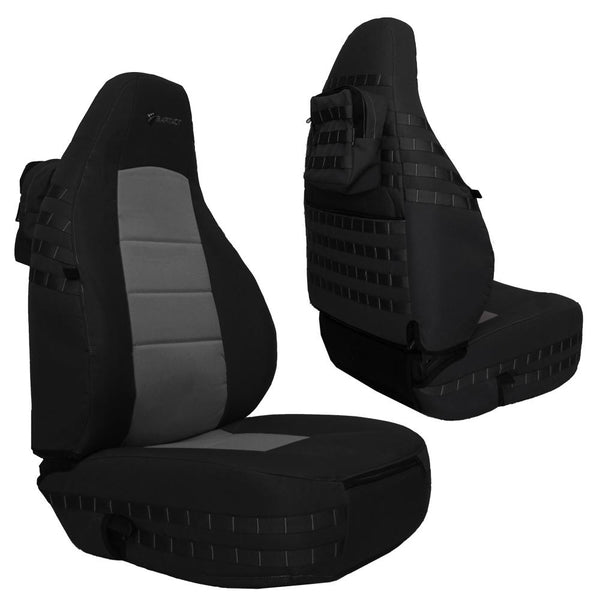 Front Tactical Seat Covers for Jeep Wrangler TJ 1997-02 (PAIR) w/ MOLLE Bartact - Bull Strap
