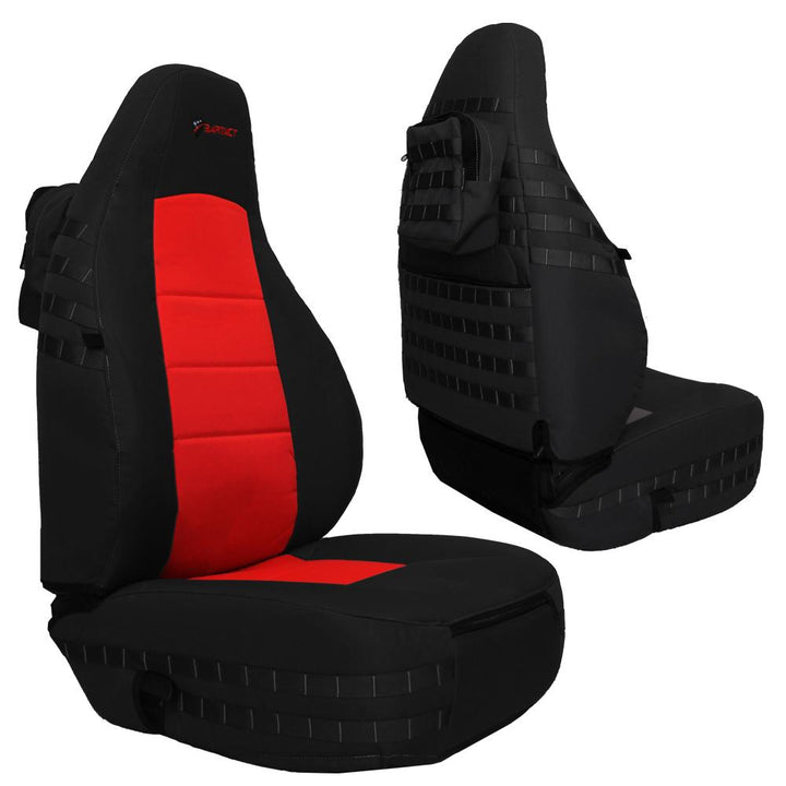 Front Tactical Seat Covers for Jeep Wrangler TJ 1997-02 (PAIR) w/ MOLLE Bartact - Bull Strap