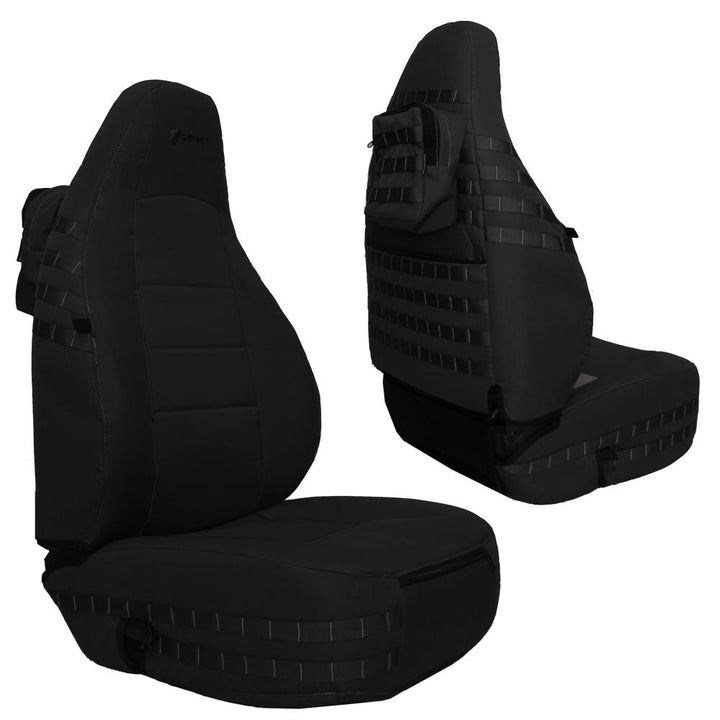 Front Tactical Seat Covers for Jeep Wrangler TJ 1997-02 (PAIR) w/ MOLLE Bartact - Bull Strap