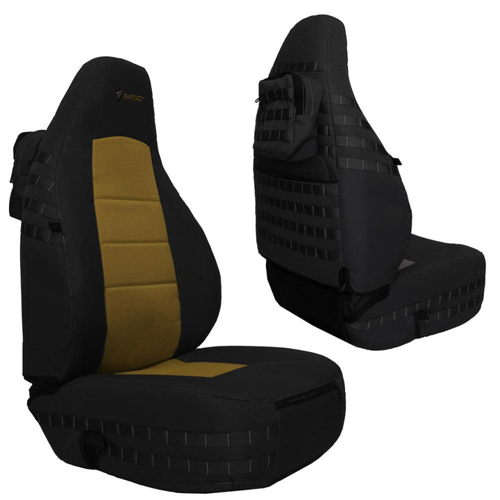 Front Tactical Seat Covers for Jeep Wrangler TJ 1997-02 (PAIR) w/ MOLLE Bartact - Bull Strap