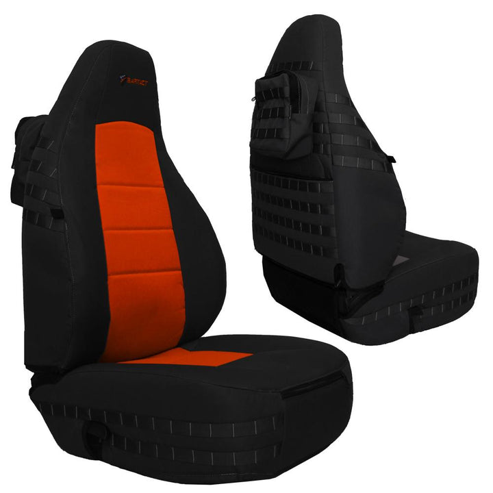 Front Tactical Seat Covers for Jeep Wrangler TJ 1997-02 (PAIR) w/ MOLLE Bartact - Bull Strap