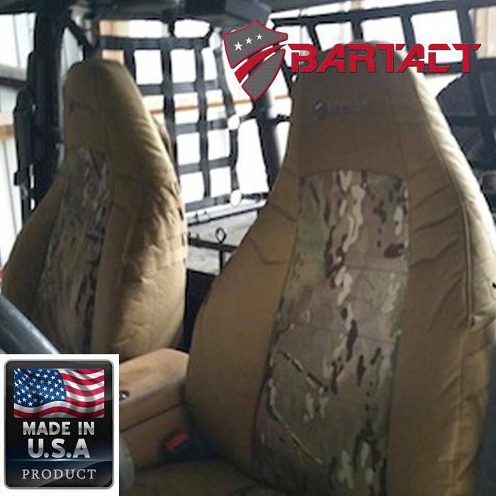 Front Tactical Seat Covers for Jeep Wrangler TJ 1997-02 (PAIR) w/ MOLLE Bartact - Bull Strap