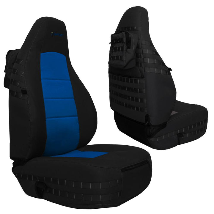 Front Tactical Seat Covers for Jeep Wrangler TJ 1997-02 (PAIR) w/ MOLLE Bartact - Bull Strap