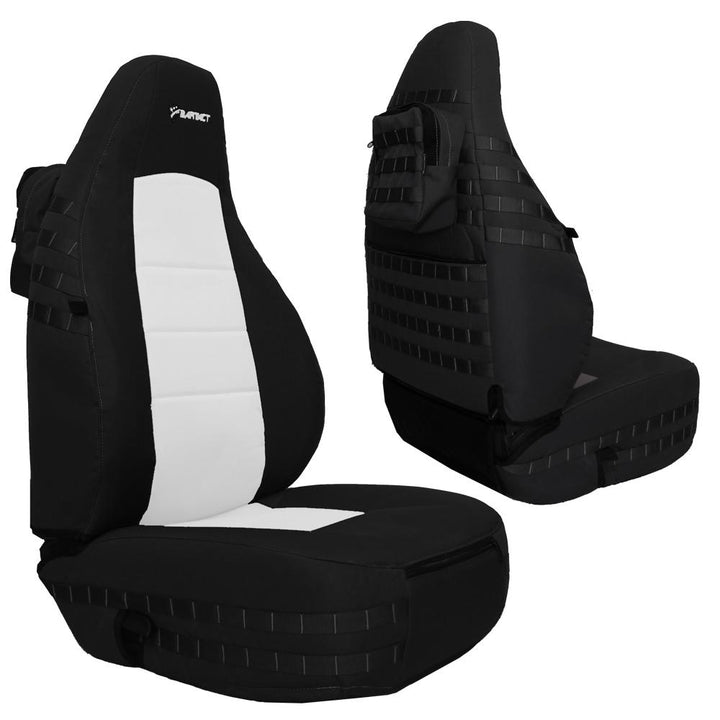 Front Tactical Seat Covers for Jeep Wrangler TJ 1997-02 (PAIR) w/ MOLLE Bartact - Bull Strap