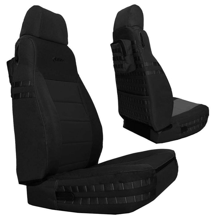Front Tactical Seat Covers for Jeep Wrangler TJ / LJ 2003-06 BARTACT (PAIR) w/ MOLLE | Bartact - Bull Strap