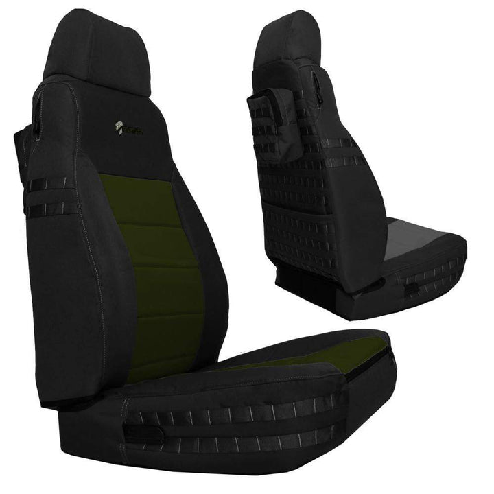 Front Tactical Seat Covers for Jeep Wrangler TJ / LJ 2003-06 BARTACT (PAIR) w/ MOLLE | Bartact - Bull Strap