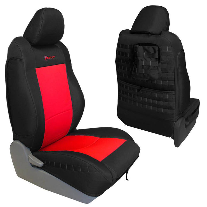 Front Tactical Seat Covers for Toyota Tacoma TRD 2005-08 BARTACT (PAIR) w/ MOLLE - Bull Strap