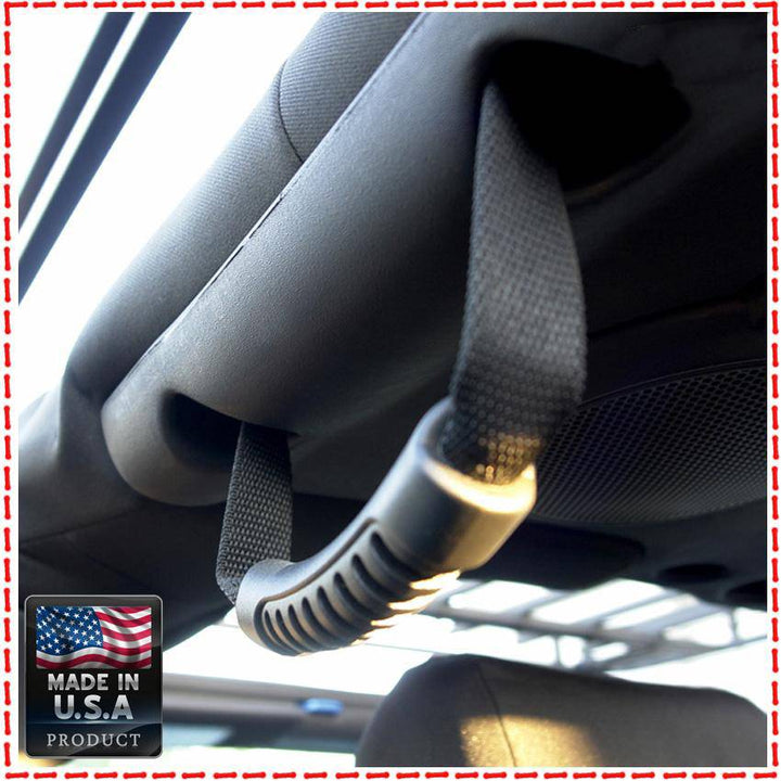 Grab Handles for 2007-2018 Jeep Wrangler JK, JKU Rear Sound bar or A-Pillar (PAIR of 2) Bartact - Bull Strap