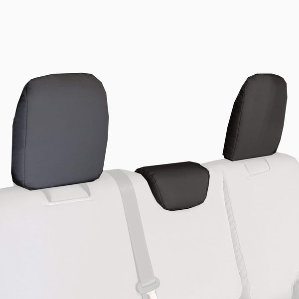 Head Rest Covers (3) for 2018+ Jeep Wrangler JLU 4 Door Rear Bench - NO Armrest - Bull Strap