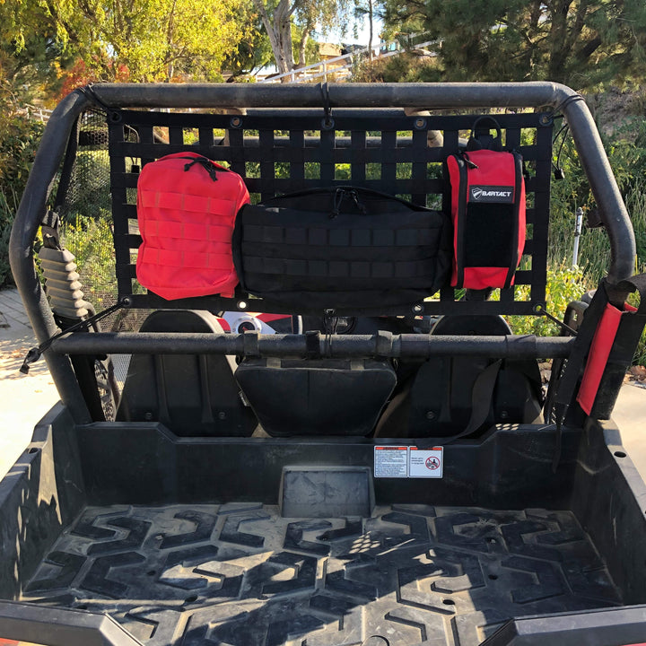 Hisun Strike 250 Rear Net, Tactical MOLLE Compatible Cargo Net - Rear Window for Stock Cage (PAT PENDING) - by Bartact - Bull Strap