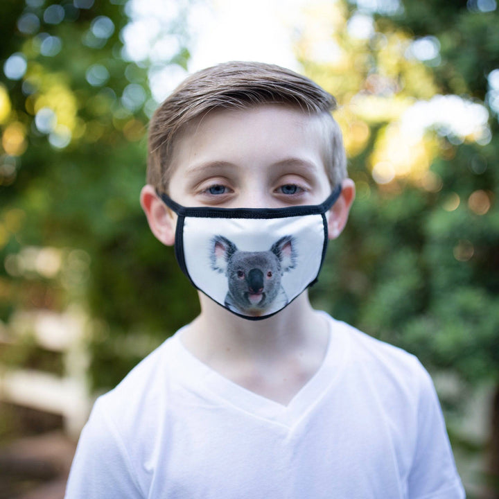 Kids Mask, Panda Face Mask, Koala Mask, Reversible mask, 2 layer mask, Washable Face Mask Covers w/ Filter Slot, Panda Mask, by Bartact - Bull Strap