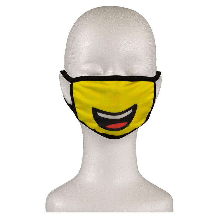 Kids Size Lego Inspired Mask, Mini Figure Mask, Brick Block Reversible 2 ply Polyester Reusable Washable Face Mask Covers w/ Filter Slot by Bartact - Bull Strap