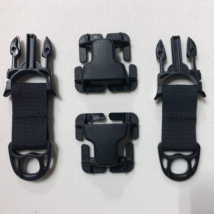 MOLLE Attachments by Bartact - PALS/MOLLE Acetal Heavy Duty D-Ring w/ Every Which Way Quick Side Release Buckle Kit (pair of 2) - Bull Strap