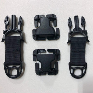 MOLLE Attachments by Bartact - PALS/MOLLE Acetal Heavy Duty D-Ring w/ Every Which Way Quick Side Release Buckle Kit (pair of 2) - Bull Strap