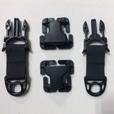 MOLLE Attachments by Bartact - PALS/MOLLE Acetal Heavy Duty D-Ring w/ Every Which Way Quick Side Release Buckle Kit (pair of 2) - Bull Strap