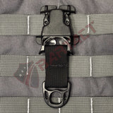 MOLLE Attachments by Bartact - PALS/MOLLE Acetal Heavy Duty D-Ring w/ Every Which Way Quick Side Release Buckle Kit (pair of 2) - Bull Strap