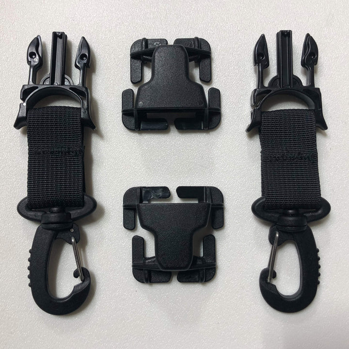 MOLLE Attachments by Bartact - PALS/MOLLE Acetal Heavy Duty Swivel Hook Every Which Way Quick Side Release Buckle Kit (pair of 2) - Bull Strap