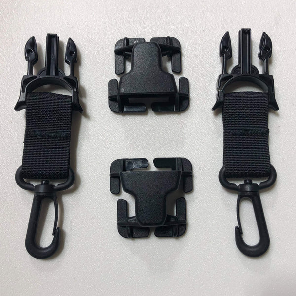 MOLLE Attachments by Bartact - PALS/MOLLE Acetal Swivel Hook Every Which Way Quick Side Release Buckle Kit (pair of 2) - Bull Strap