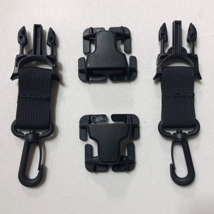 MOLLE Attachments by Bartact - PALS/MOLLE Acetal Swivel Hook Every Which Way Quick Side Release Buckle Kit (pair of 2) - Bull Strap