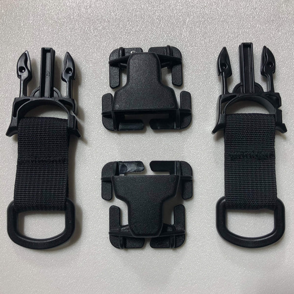 MOLLE Attachments by Bartact - PALS/MOLLE D-Ring Acetal Every Which Way Quick Side Release Buckle Kit (pair of 2) - Bull Strap