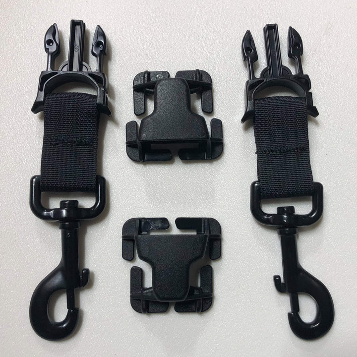 MOLLE Attachments by Bartact - PALS/MOLLE Metal Heavy Duty Swivel Hook Every Which Way Quick Side Release Buckle Kit (pair of 2) - Bull Strap