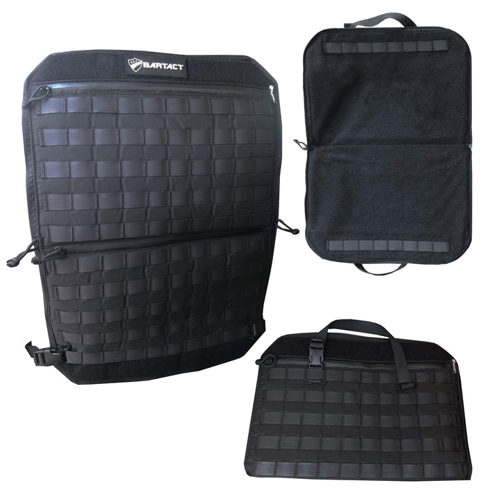MOLLE Seat Back Panel Pouch System w/ 2 zippered pockets Bartact Patent Pending - Bull Strap