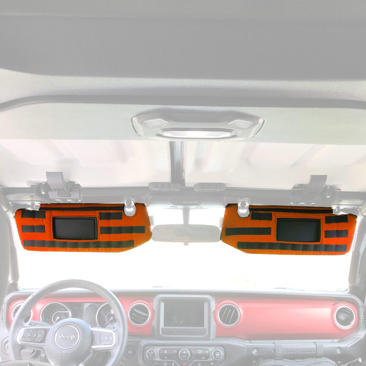 MOLLE Visor Covers for Jeep Wrangler JL JLU 2018+ (w/ Garage Door Opener Cut-out) w/ PALS/MOLLE (pair) - Bull Strap