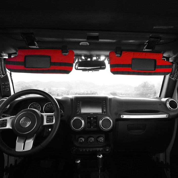 MOLLE Visor covers (FOR MIRRORED VISORS) with PALS - MOLLE (pair) for 2007-18 Jeep Wrangler JK JKU by Bartact - Bull Strap