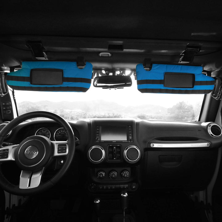 MOLLE Visor covers (FOR MIRRORED VISORS) with PALS - MOLLE (pair) for 2007-18 Jeep Wrangler JK JKU by Bartact - Bull Strap