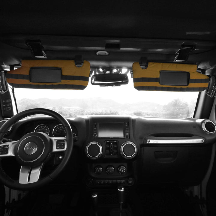 MOLLE Visor covers (FOR MIRRORED VISORS) with PALS - MOLLE (pair) for 2007-18 Jeep Wrangler JK JKU by Bartact - Bull Strap